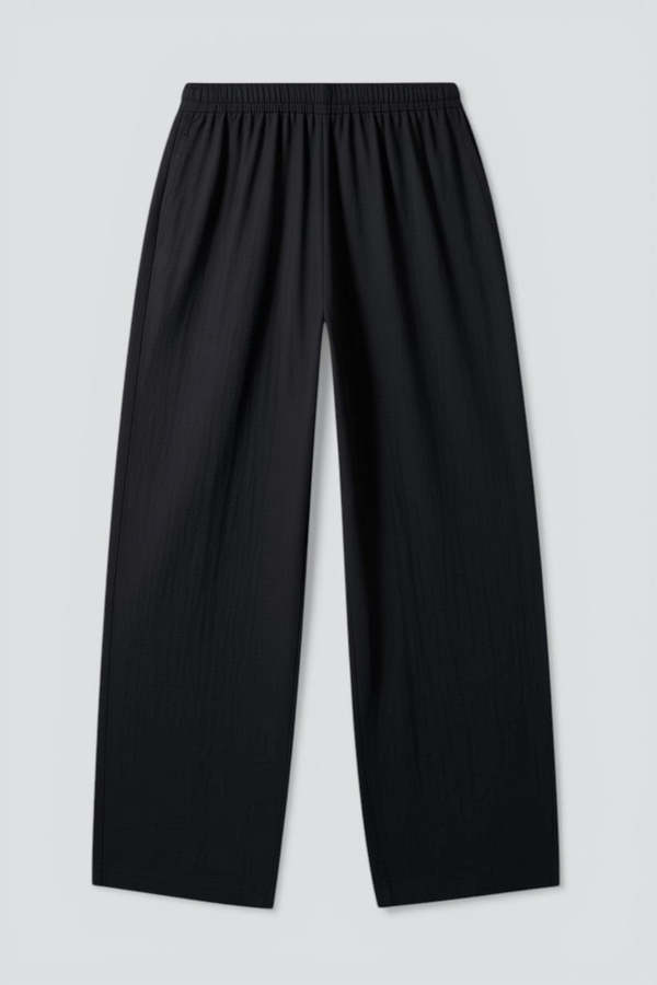 Black Crane Straight Pants