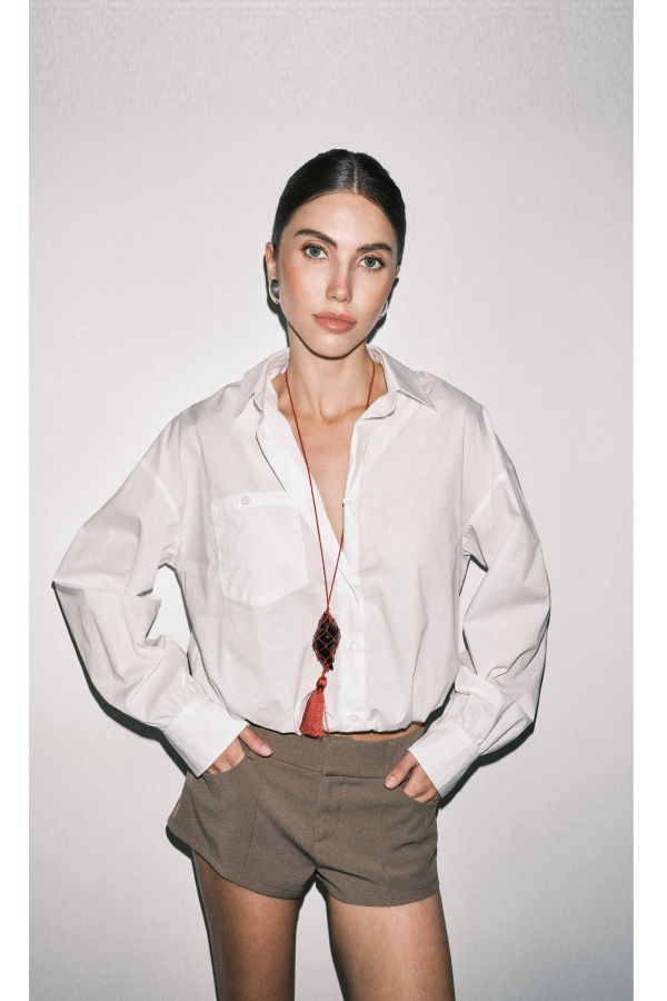 Loucia Cropped Button-Down Shirt