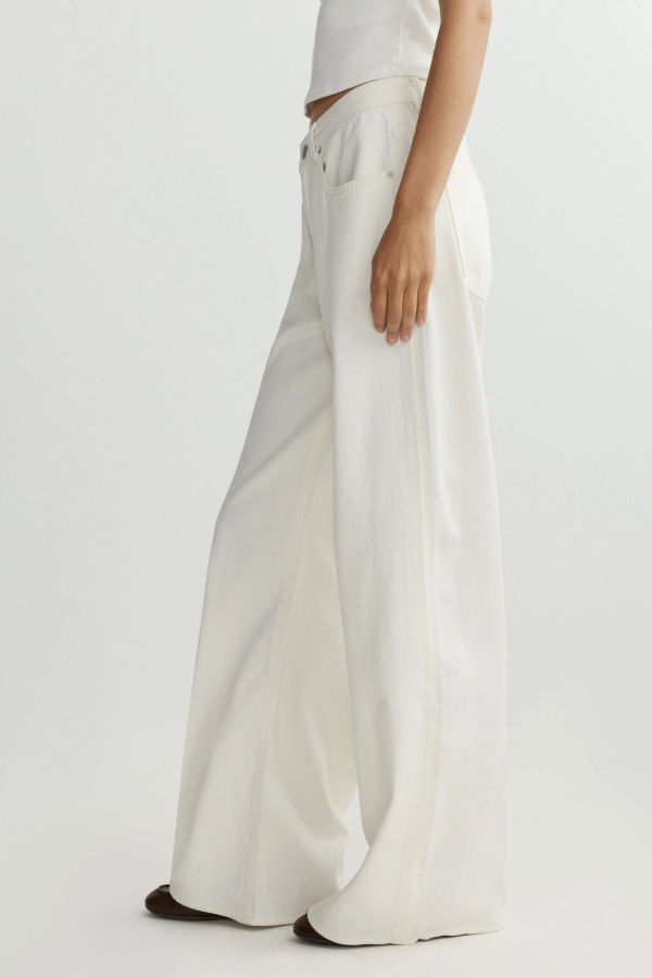 DL 1961 Alex Baggy Wide Leg Jeans - Eggshell Aura