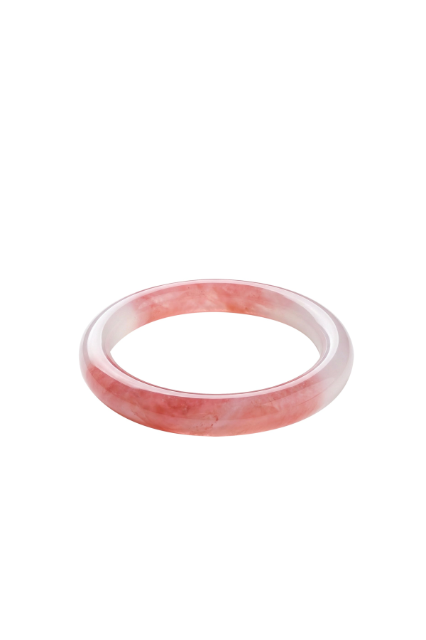 seree Blush Skinny Pink Round Jade Stone Bangle - Ombre Pink
