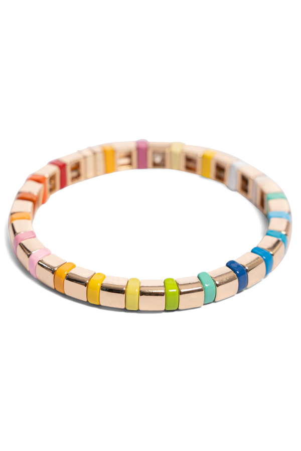 Daily Candy Pastel Rainbow Tile Bracelet