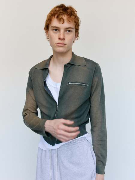 Camiel Fortgens Fitted Zip Cardigan Rib Jersey | Garmentory