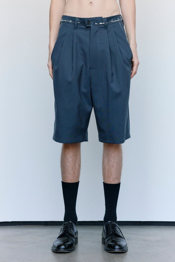 Camiel Fortgens Petrol Wool Slim Suit Shorts