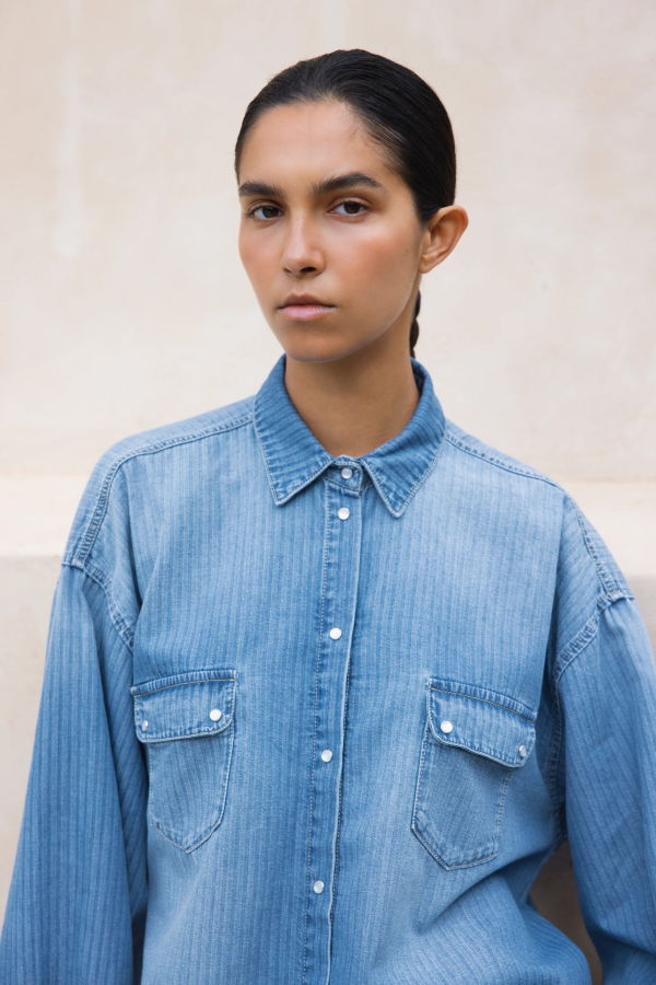Hod Kaitline Denim Shirt - Blue Stripe