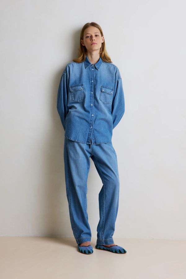 Hod Kaitline Denim Shirt - Blue Stripe