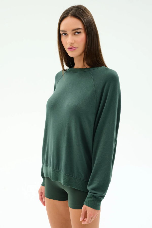 SPLITS 59 Andie Oversized Fleece Sweatshirt - Military