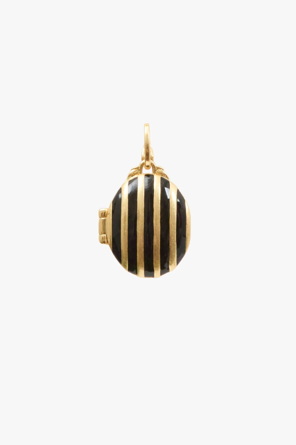 Clare V. Stripe Locket Charm - Gold