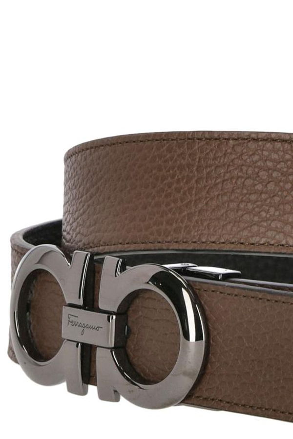 Ferragamo Leather Belt - Brown Sugar Black
