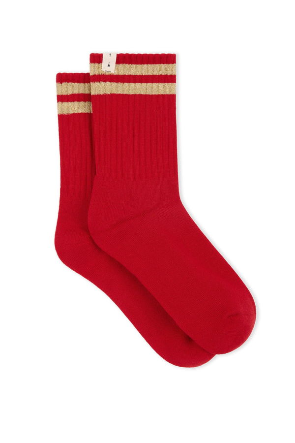 The Upside Curio Crew Sock - Cherry Red