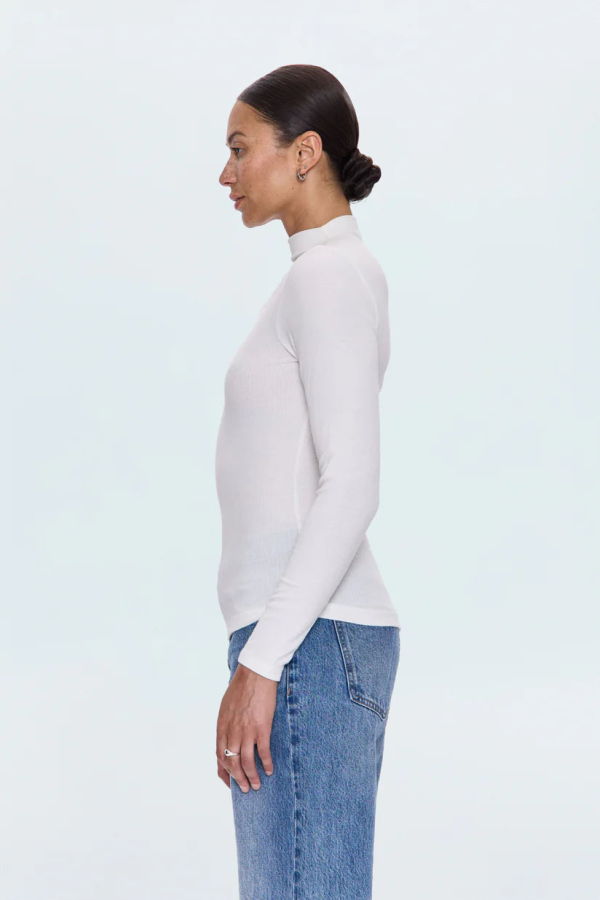 Pistola Dara Long Sleeve Funnel Neck Top - Ecru