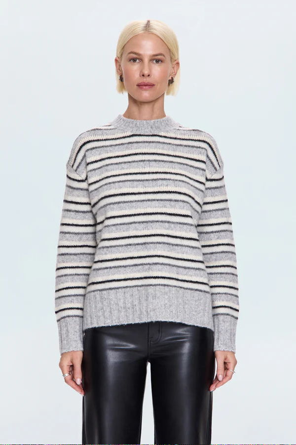 Pistola Hanna Oversized Sweater - Grey White Stripe