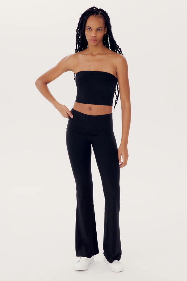 SPLITS 59 Hazel Airweight Crop Bandeau - Black