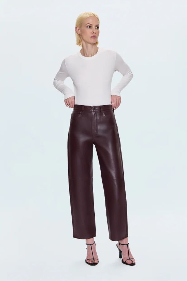 Pistola Jett High Rise Bowed Straight Pant - Cabernet