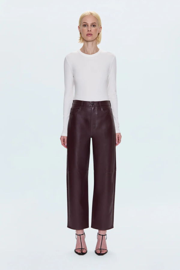 Pistola Jett High Rise Bowed Straight Pant - Cabernet