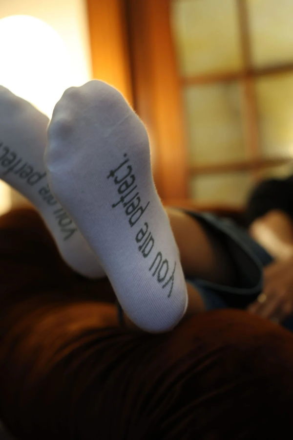 Perfect White Tee Lettuce Sock - White