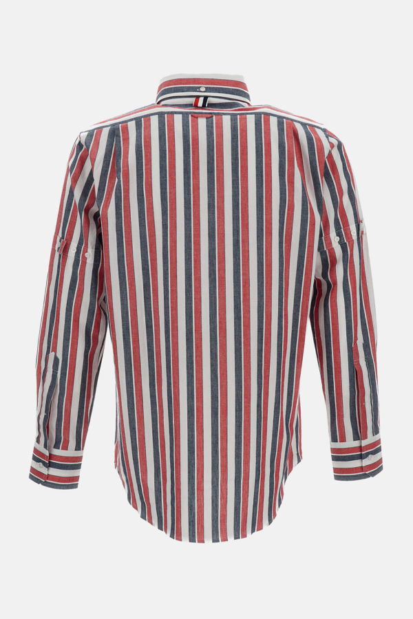 Thom Browne Striped Linen Shirt - Blue