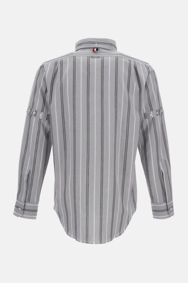 Thom Browne Striped Cotton Shirt - Gray
