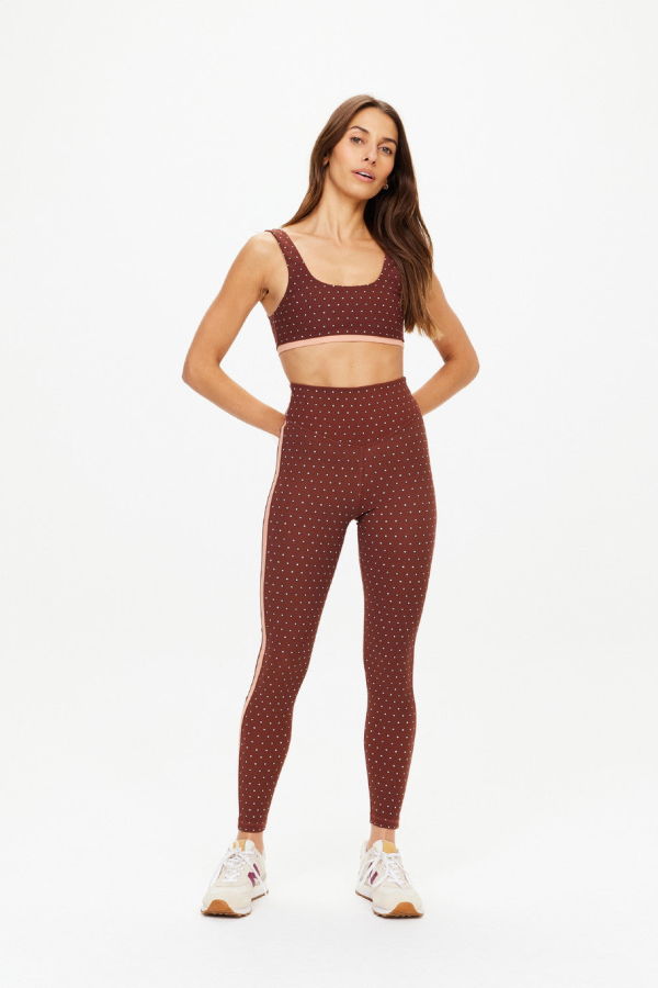 The Upside Maho 25in High Rise Midi Pant - Polka Dots