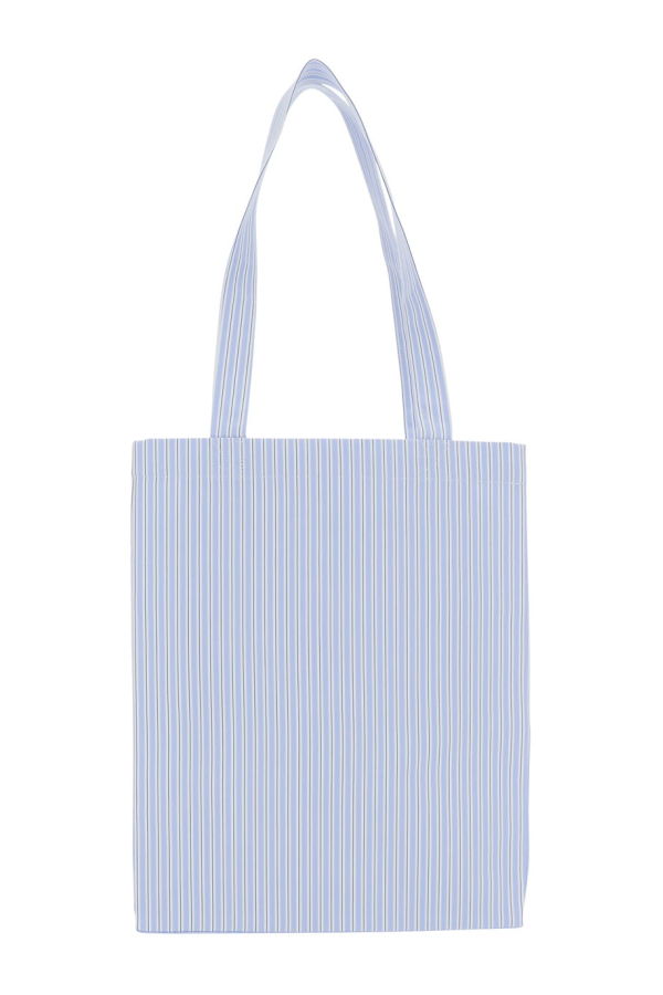 A.P.C. Lou Shoulder Bag With All-Over Striped Motif In Cotton - Light Blue
