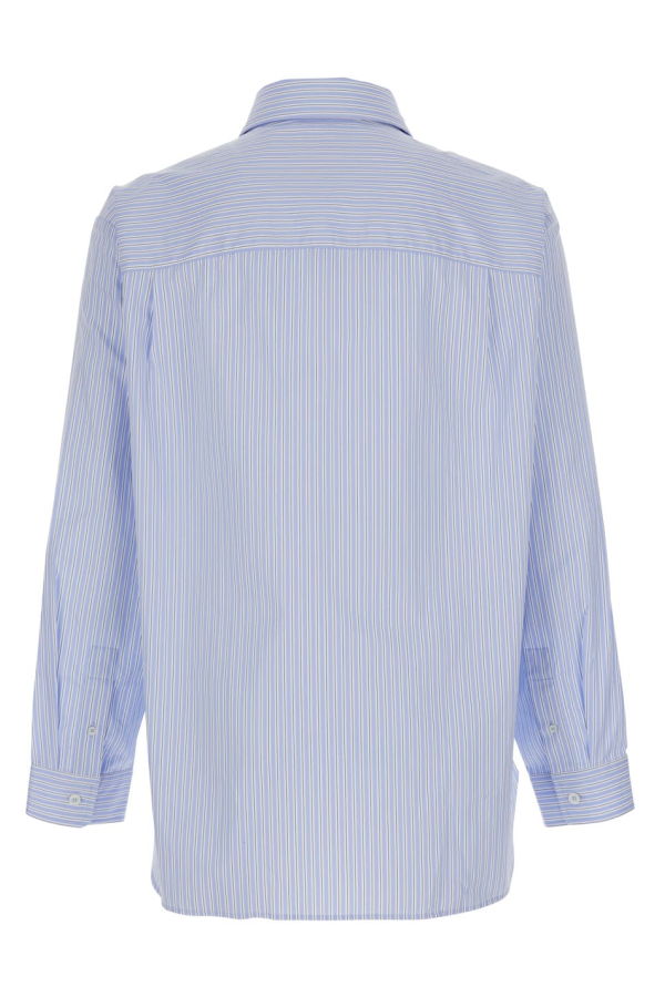A.P.C. Long-Sleeved Shirt With Classic Collar And Striped Motif In Cotton - Light Blue