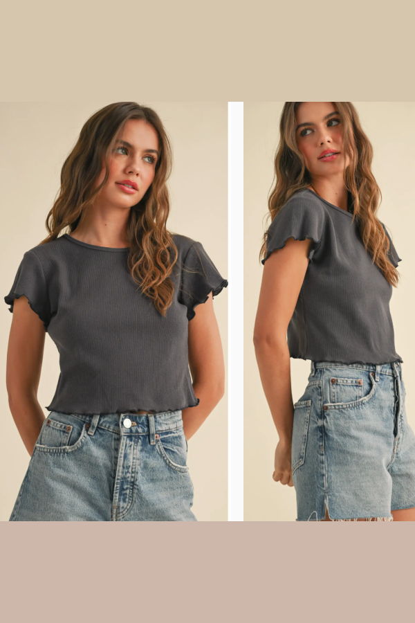 WAVEKELLY Mini Waffle Short Sleeve Tee