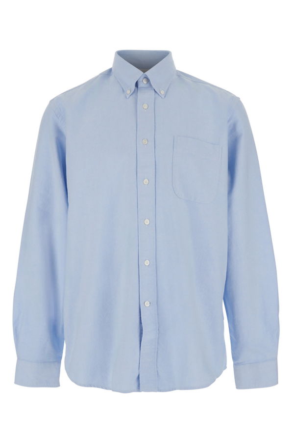 Sebago Oxford Button Down Shirt With Classic Collar And Long Sleeves In Cotton - Light Blue