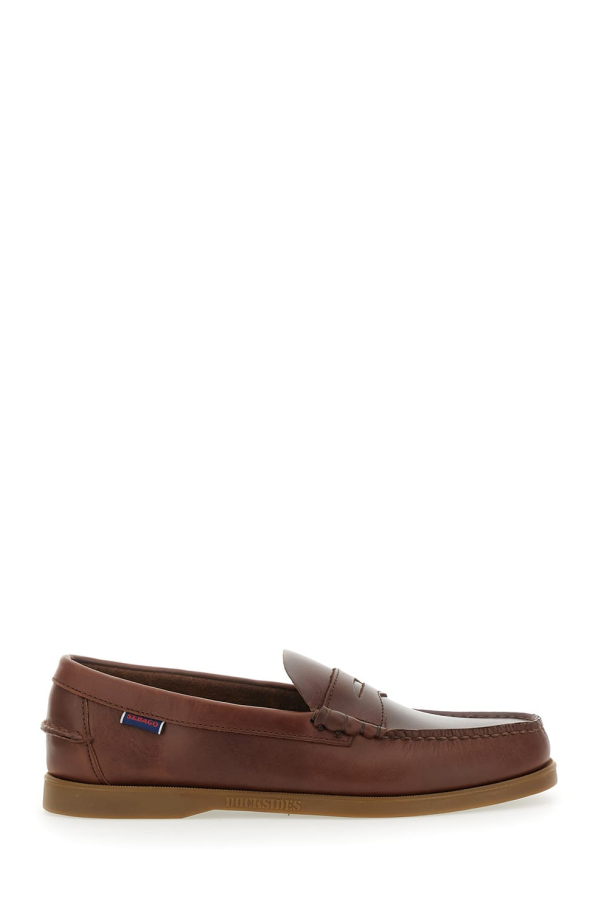 Sebago Dolphin Waxed Rubber Sole Loafers - Brown