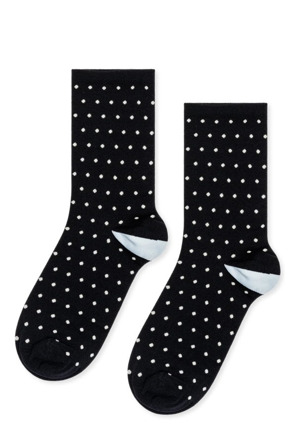 Hansel from Basel Tiny Dot Sporty Crew Socks - Black