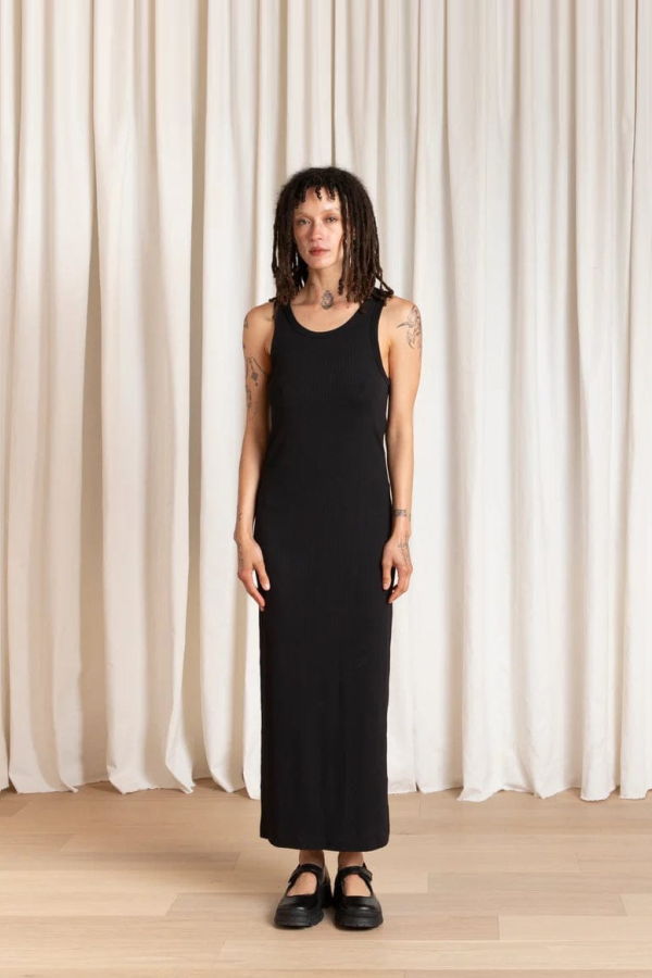 Ali Golden Ribbed Dress