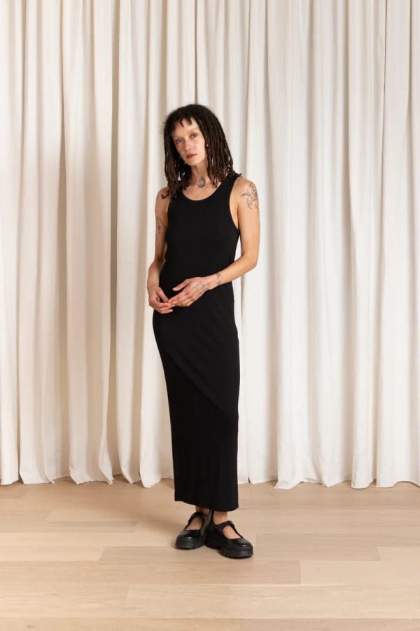 Ali Golden Ribbed Dress