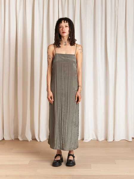 green emerald velvet dress HIGH NECK BIAS DRESS main image 0