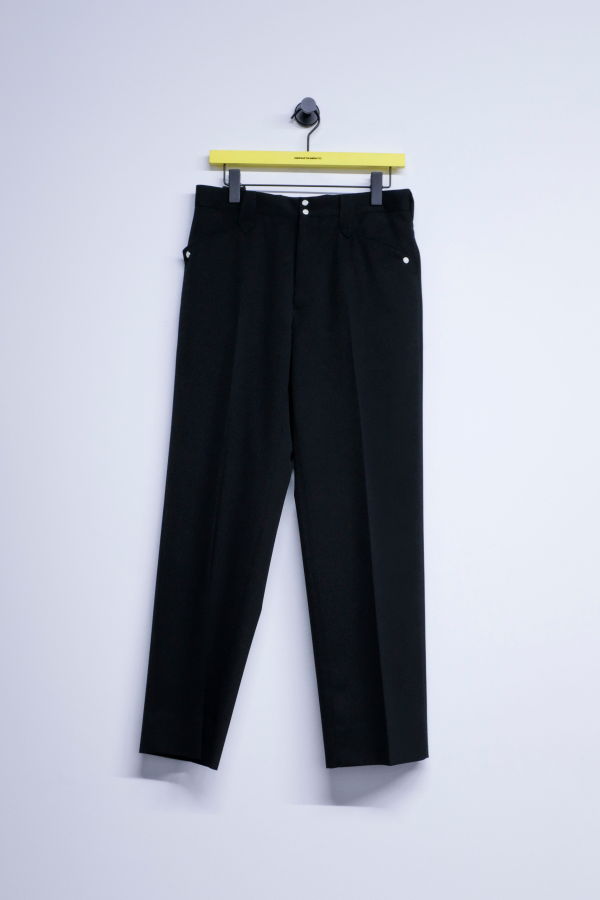 The Letters Black Wool Western Trousers