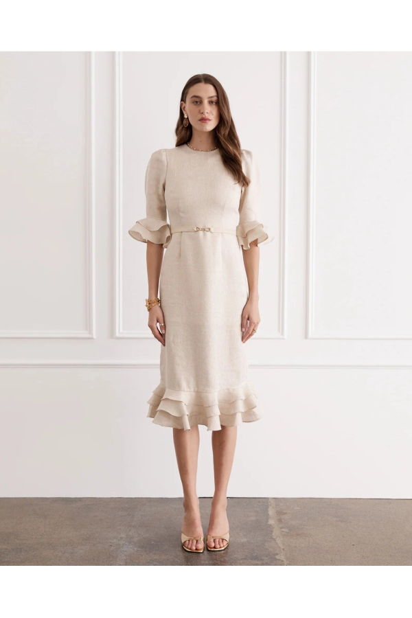 AQUA BLU Illuminee Bec Midi Dress