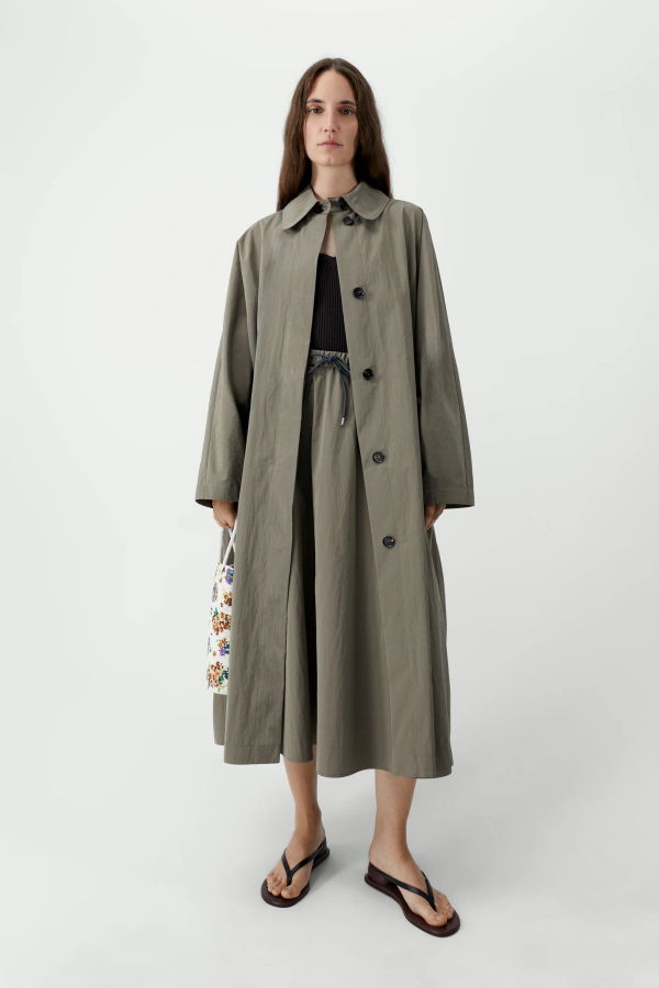 Cordera Batwing Trench Coat - Vetiver