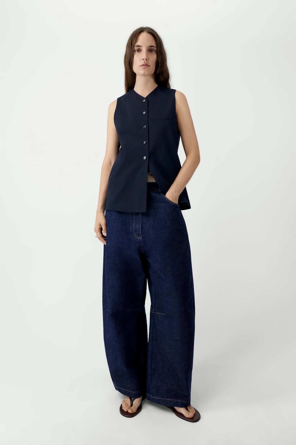 Cordera Curved Baggy Jeans - Denim - Image 1 of 4