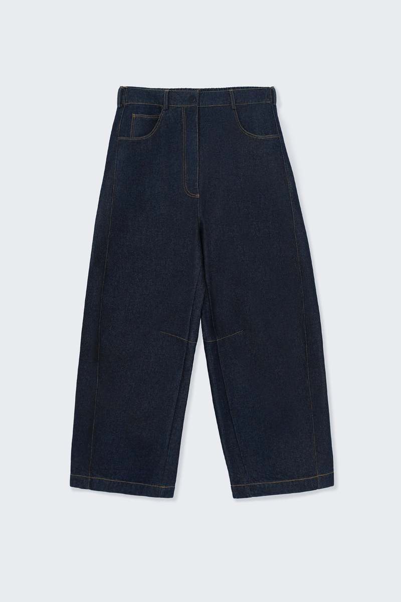 Cordera Curved Baggy Jeans - Denim