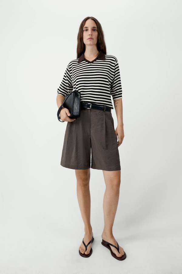 Cordera Silk Bermuda Shorts - Taupe