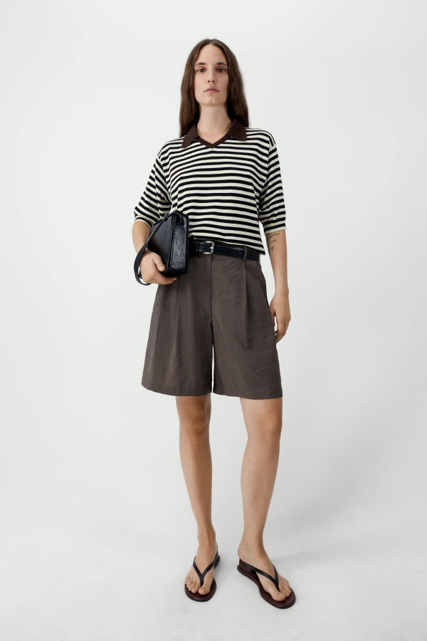 Cordera Silk Bermuda Shorts - Taupe