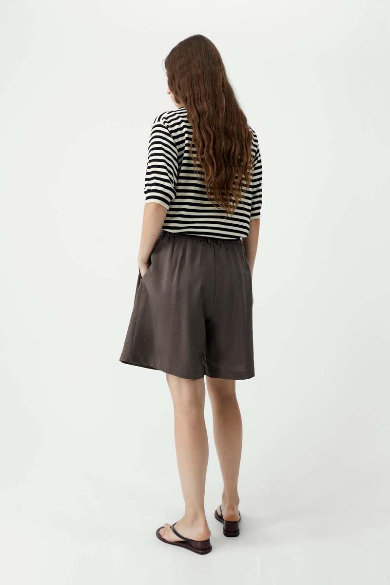 Cordera Silk Bermuda Shorts - Taupe