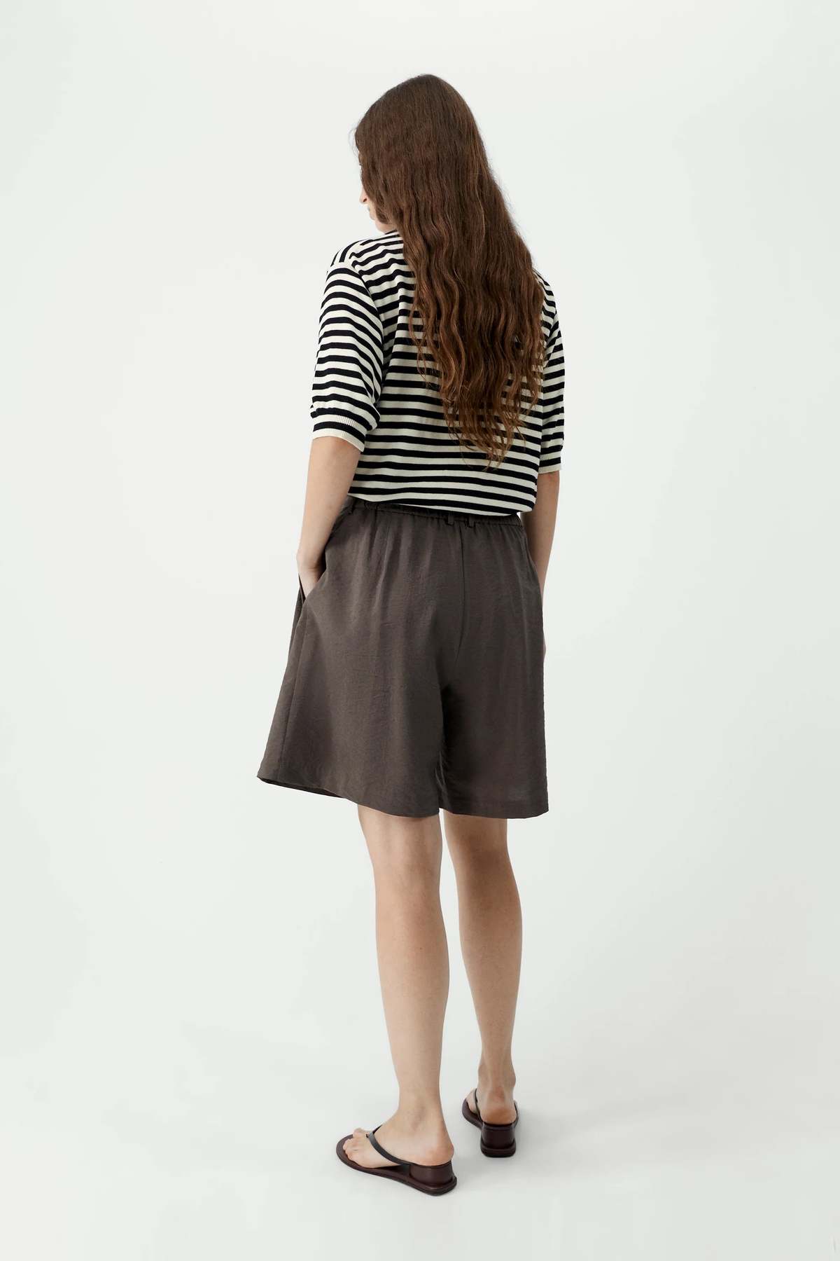 Cordera Silk Bermuda Shorts - Taupe - Image 3 of 4