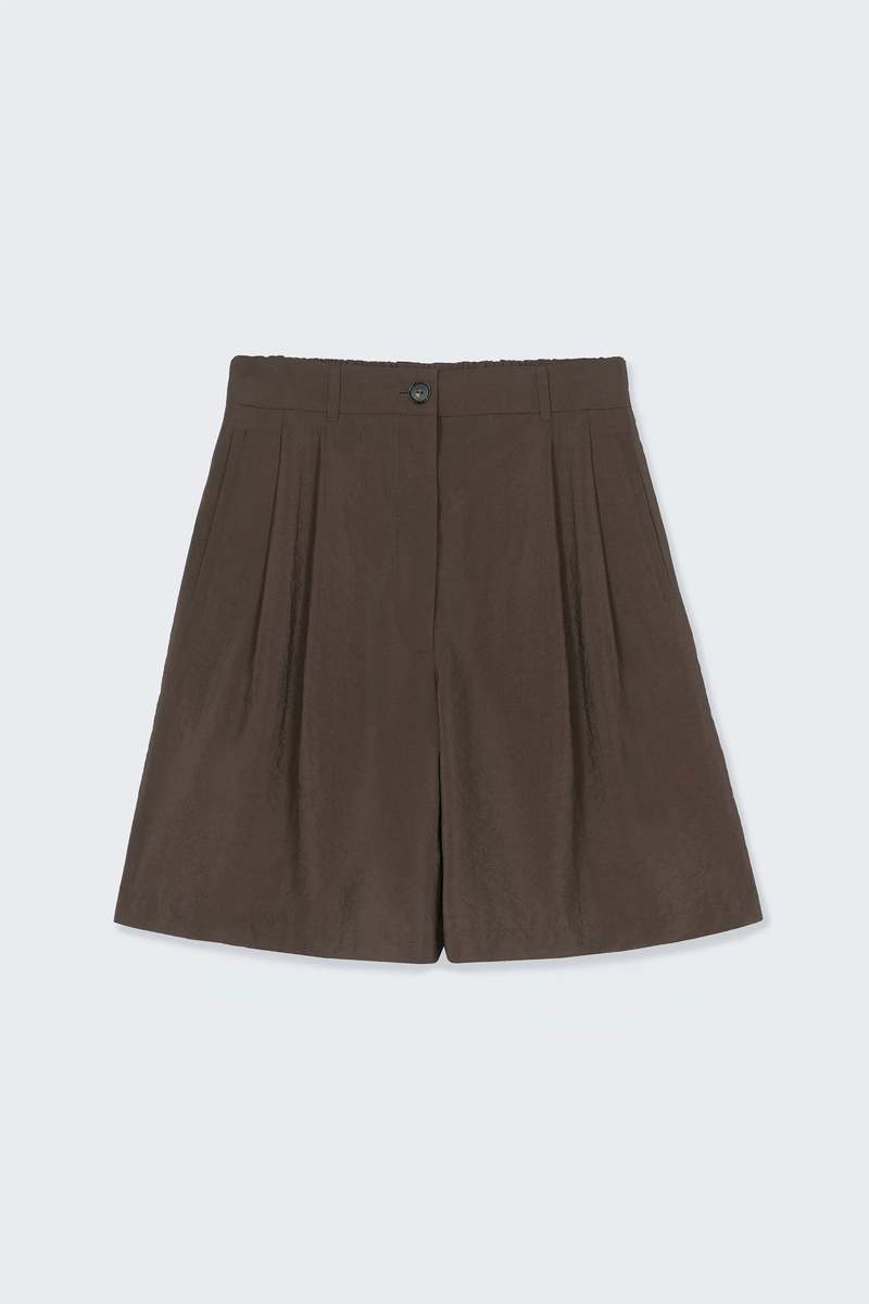 Cordera Silk Bermuda Shorts - Taupe