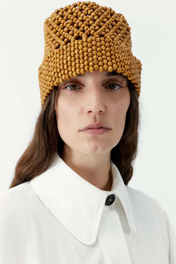 Cordera Wooden Beads Bucket Hat - Ochre