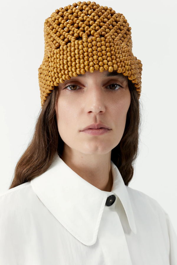 Cordera Wooden Beads Bucket Hat - Ochre