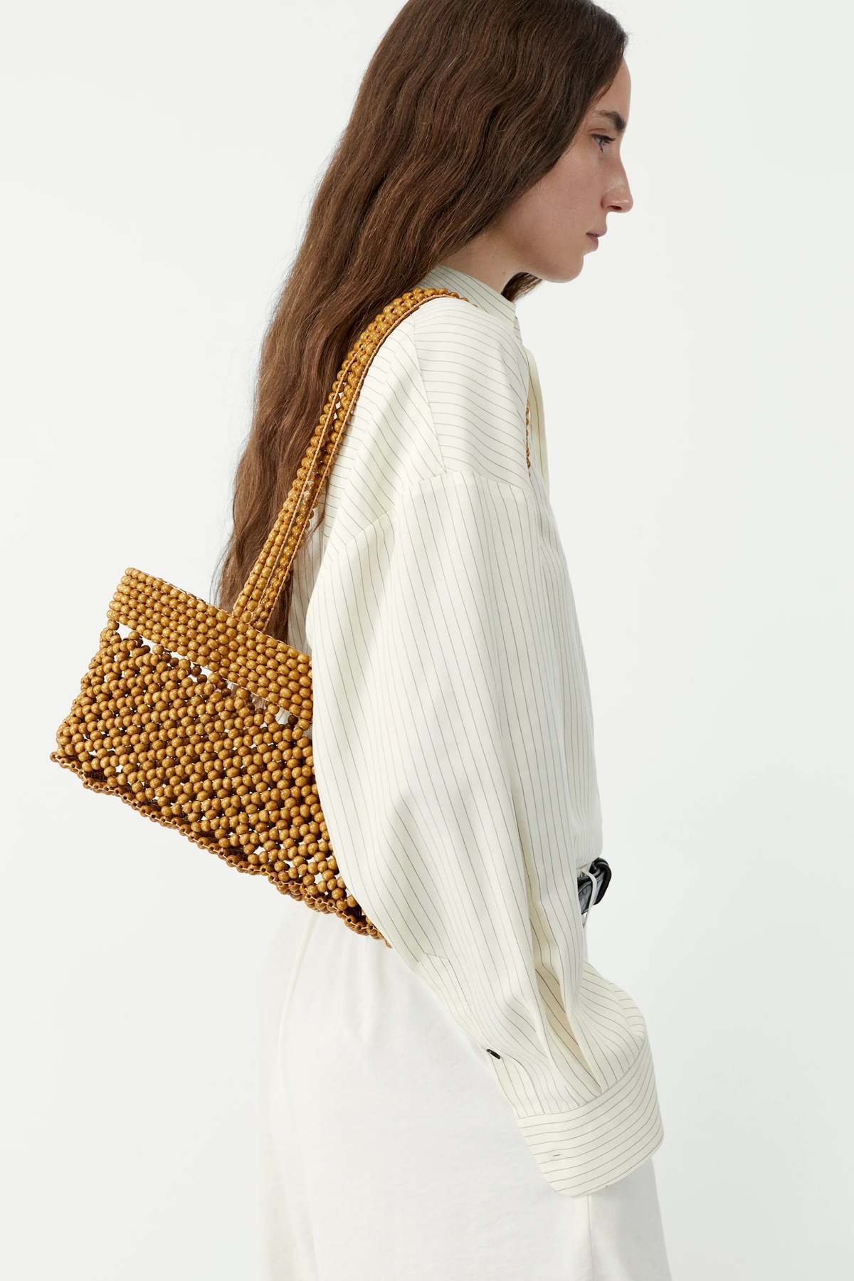 Cordera Wooden Beads Mini Bag - Ochre - Image 3 of 3