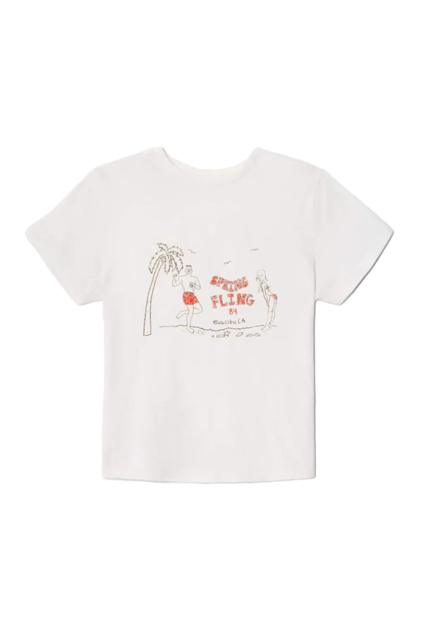RE/DONE Spring Fling Classic Tee - Vintage White