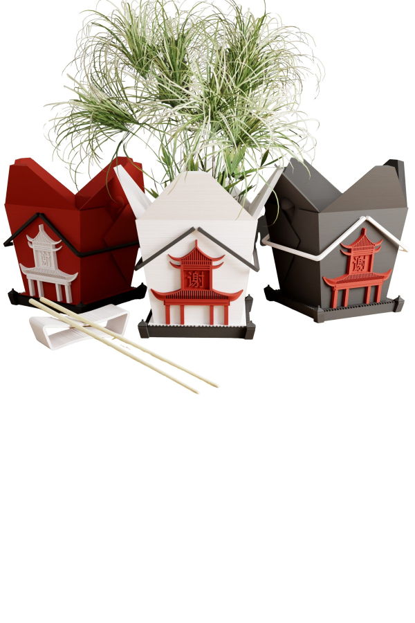 Modernized Pottery Chinese Takeout Planter