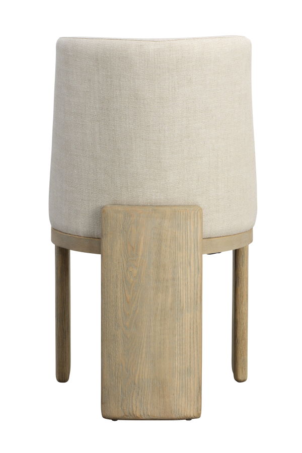 Dovetail Furniture Cora Linen Upholstered Dining Chair with Ash Wood Frame