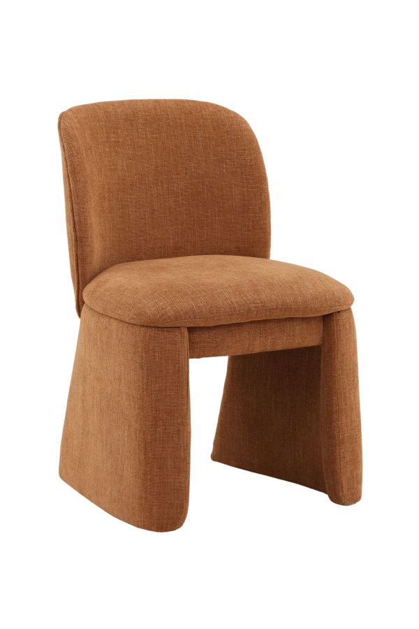 Dovetail Furniture Harlan Basketweave Upholstered Dining Chair - Terracotta