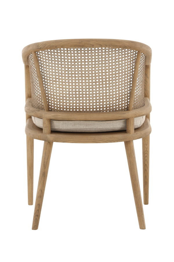 Dovetail Furniture Kendrix Cane Back Linen Dining Chair