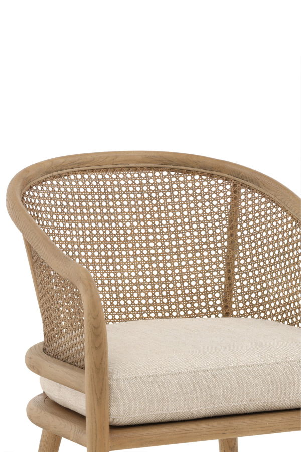 Dovetail Furniture Kendrix Cane Back Linen Dining Chair